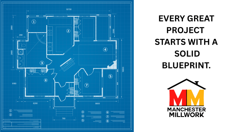 Blueprint take-off services by Manchester Millwork, featuring detailed architectural plans for window and door estimates